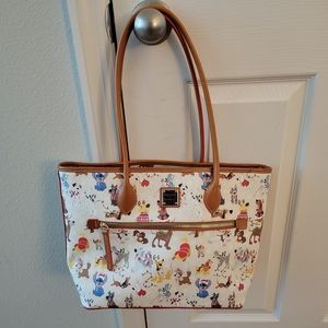 Dooney And Bourke Dog Santas Tails Christmas Tote Bag Purse